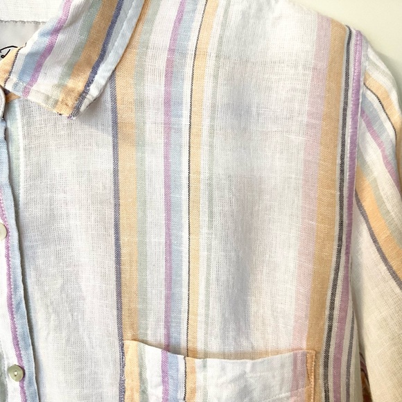 Rails Long Sleeve Linen Blend Charli Shirt - Merida Stripe - S - Picture 5 of 9